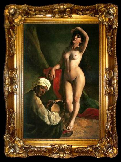 framed  unknow artist Arab or Arabic people and life. Orientalism oil paintings  537, ta009-2